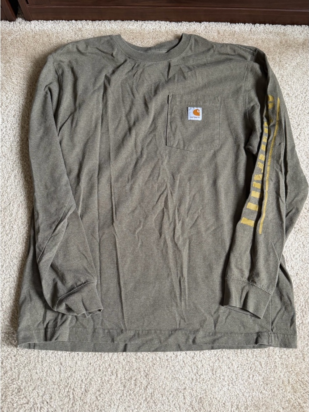 Carhartt Olive Long Sleeve w/ graphic “L”